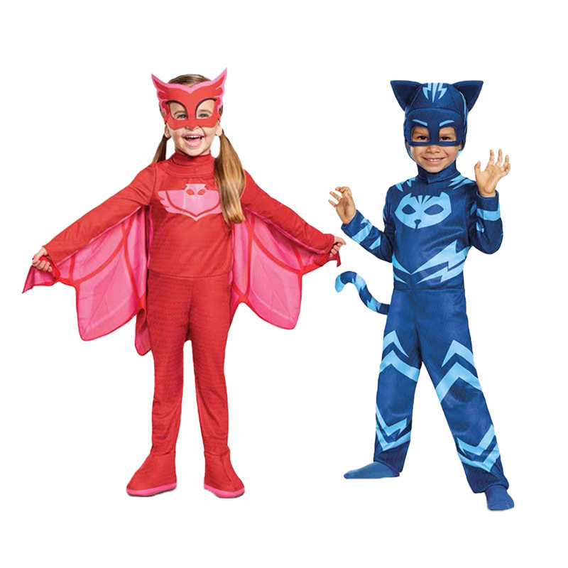 コスプレ ブルーパジャマ 子供用 アニメヒーローコスチューム - Kids Face Mask のレビューと価格