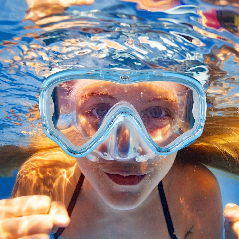 ユニセックスPCガラス製子供用水泳ゴーグル、ノーズカバー付き - Anti Pollution Mask のレビューと価格