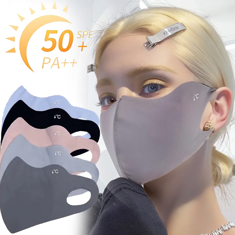 夏の日焼け対策フェイスマスク 3D通気性 洗えるアイスシルク - Cloth Face Mask Washable のレビューと価格